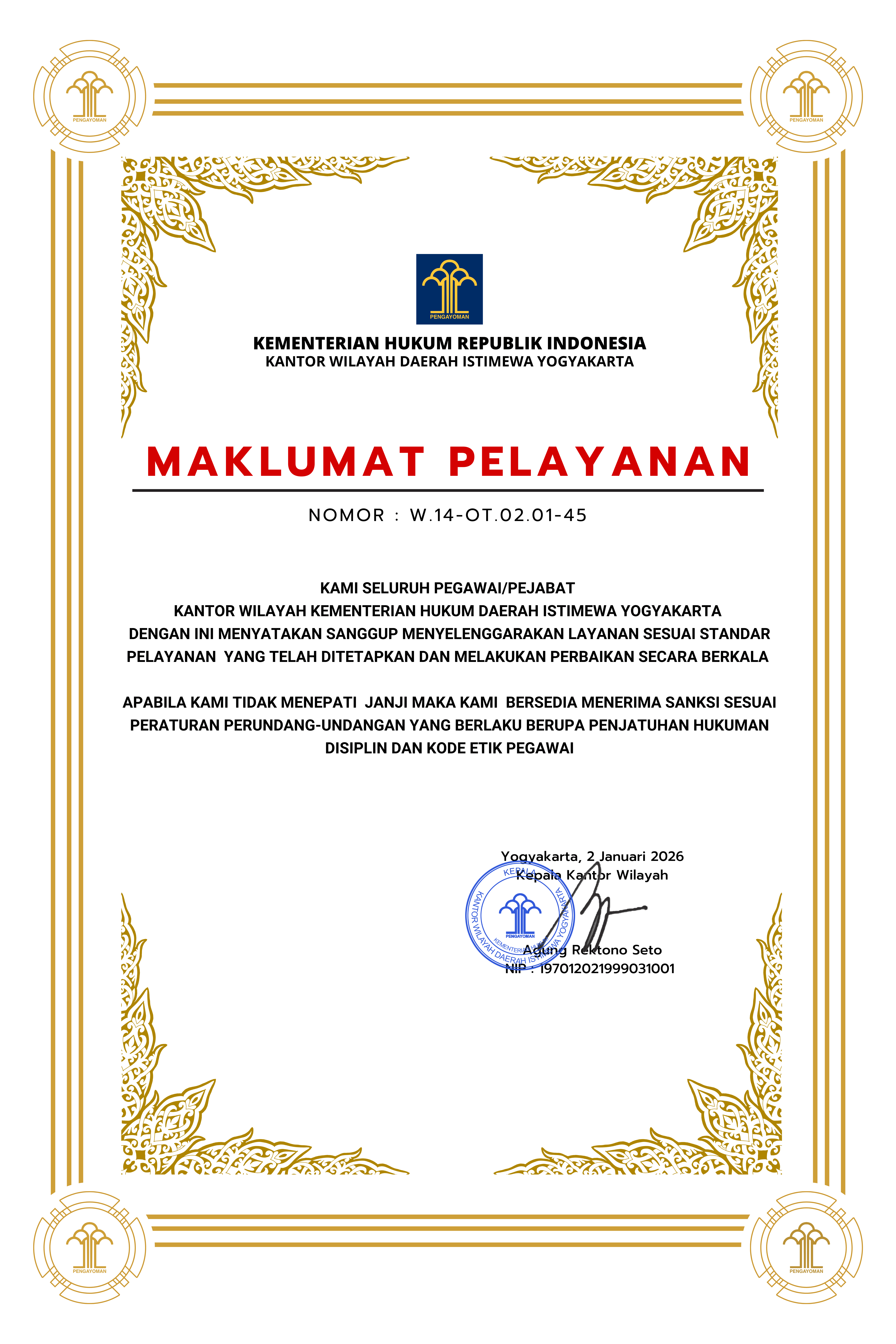 MAKLUMAT PELAYANAN 2026
