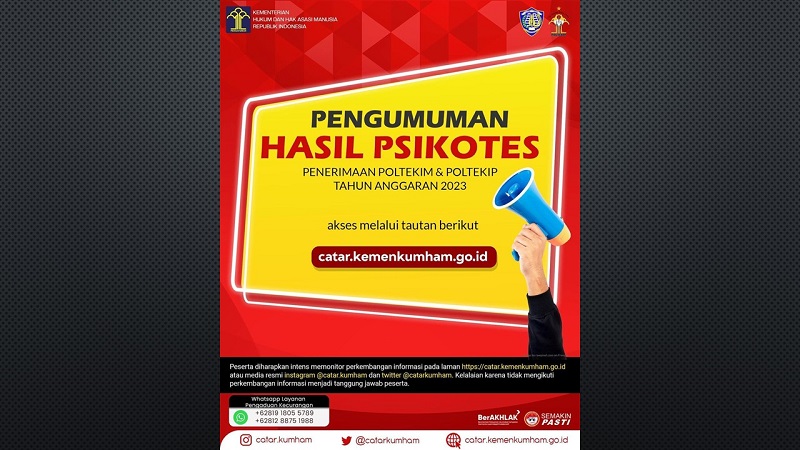 Pengumuman Hasil Psikotes Catar Kemenkumham 2023 1