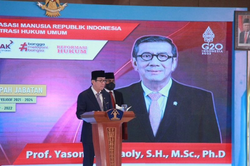 Menkumham Yasonna H Laoly Beri Arahan di Pelantikan MPN dan MKN
